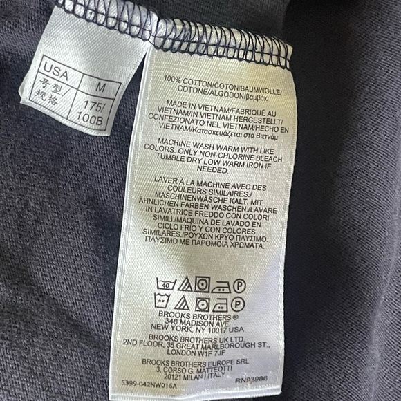 Brooks Brothers Blue Short Sleeve Tee with Embroidered Detail Size M - Picture 5 of 6